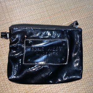 Nine West Black Patent Clutch Wristlet Purse